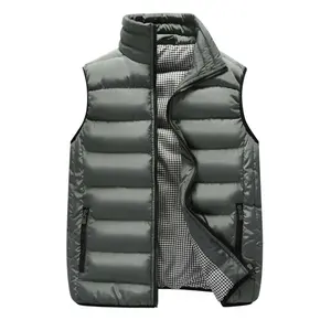 <span class=keywords><strong>Chaleco</strong></span> acolchado estampado frontal cremallera sin mangas estilo inglés personalizado para <span class=keywords><strong>hombre</strong></span> para trajes <span class=keywords><strong>de</strong></span> invierno - Product Image 1
