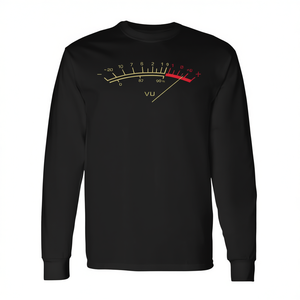 T-shirt à manches longues, design VU Meter, noir, pour DJ, producteur musical - Product Image 2