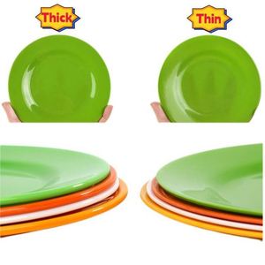 Vente en gros de vaisselle en mélamine plastique incassable et écologique pour restaurant, colorée, de 6/7/8/9/10 pouces, style moderne - Product Image 2