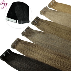 Vente directe usine : Extensions de cheveux Remy double tirage, naturels, vierges, ultra-lisses, à bandes adhésives - Product Image 4