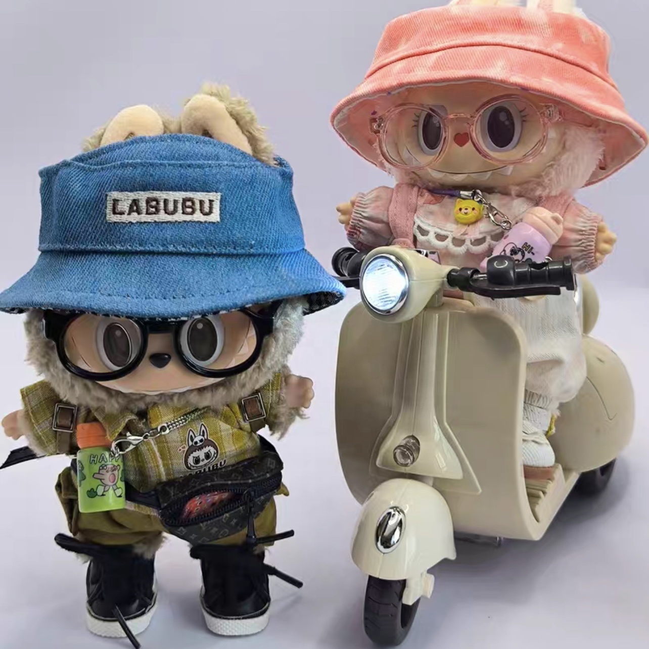 LABUBU Toy Cars a 360-degree Swivel Swing Motorcycle Electric