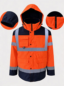 Giacca di Sicurezza Riflettente Unisex, Ignifuga <span class=keywords><strong>e</strong></span> ad Alta Visibilità per Lavori all'Aperto, Impermeabile <span class=keywords><strong>e</strong></span> Antivento - Product Image 4