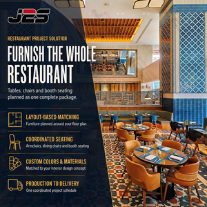 Mobilier <span class=keywords><strong>de</strong></span> restaurant commercial J2S Hotel <span class=keywords><strong>Paris</strong></span> : Banquettes linéaires, tables rectangulaires et chaises rembourrées pour projets d'aménagement intérieur - Product Image 3