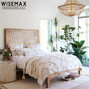 WISEMAX FURNITURE French Style <strong>Antique</strong> Wooden Carved Design Hotel Bed Room Funiture Gold Leg Modern Nighstand Bed <strong>Side</strong> <strong>Table</strong> - Product Image 2