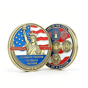Medalla Conmemorativa del Día de la Independencia, Chapada en Oro, de Aleación de Zinc, Circular, con Tema Patriótico, para Celebrar la Libertad - Product Image 1