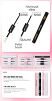 Colle à cils 2-en-1 personnalisable, étanche, sans latex, noire, avec adhésif scellant pour faux cils