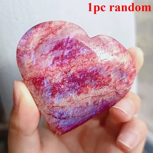 Cœurs en pierre de lune rouge/violette de haute qualité pour la décoration intérieure et le Feng Shui – Vente en gros - Product Image 1