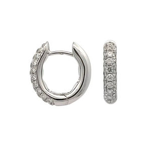 Pendientes de Aro con Diamantes Completos en Oro de 18K, Oro Rosa y Oro Blanco, Joyería de Lujo, Hipoalergénicos, Accesorios para Mujer - Product Image 1