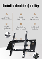Fabricante, proveedor mayorista, soporte de montaje fijo en pared de TV de metal para interiores de 32 "-70" 50kg, superventas, soporte LED LCD