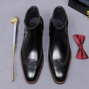 Botas de Piel Genuina de Caballo 2025, con Cordones en el Tobillo, para Hombre, Lavables, Hechas a Mano con Tecnología Goodyear, Estilo Retro Amekaki - Product Image 4