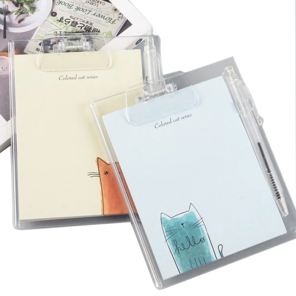 Convenient notebook with 100-page clear acrylic cover and offset press spiral hot-press binding promotional planning style