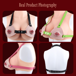 Harnais de poitrine en silicone rouge pour femme, sangles corporelles SM gay, accessoire de lingerie coquine pour couple, cosplay exotique - Product Image 4