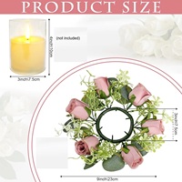Rosen-Kerzenringe, Blumen-Kerzenringe, Eukalyptus-Kränze, Säulenhalter für Hochzeiten und Tischdekorationen zu Hause