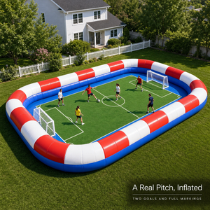 Campo da Calcio Gonfiabile per Bambini - Arena da Calcio da Giardino 2026, Telo in PVC Anti-UV, Rete di Sicurezza, 10-15 Giocatori, <span class=keywords><strong>Noleggio</strong></span> - Product Image 4