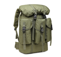 Sac à dos, sac à dos tactique à enroulement, sac à dos de randonnée et de camping en polyester imperméable grande capacité avec plusieurs poches externes