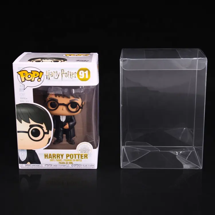 Oyuncaklar ambalaj temizle katlanır sert yığını şeffaf otomatik kilit PET plastik 4 inç kutu funko pop case koruyucu