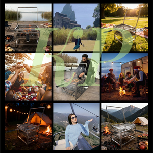 Barbecue portable pliable pour le camping |   Barbecue pliable <span class=keywords><strong>en</strong></span> acier inoxydable de 2 mm d'épaisseur pour les voyages <span class=keywords><strong>en</strong></span> voiture et après les sorties de pêche - Product Image 6