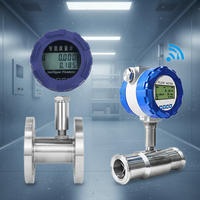 Débitmètre à turbine haute température Yunyi -20°C~80°C, répétabilité 0,2%, RS485 Modbus, pour huile/eau/liquide, en acier inoxydable, OEM, vapeur