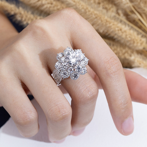 Messi Jewelry MSR-2127 14K Gold Round Shape High Setting Lab Grown <b>Diamond</b> <b>Ring</b> Wedding <b>Ring</b> - Product Image 6