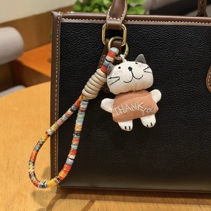 Llavero Portátil de Gato 3D de Tela Hecho a Mano con Diseño de Animal de Dibujos Animados para Niñas, Colgante Suave para Bolso de Mujer, Soporte para Monedas, Llavero de Agradecimiento - Product Image 4