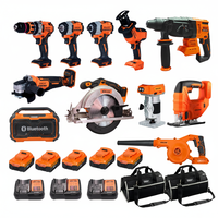 EKIIV Industrial - Kit Combinado Inalámbrico de 11 Piezas y 21 V, Kit Combinado de Herramientas Eléctricas Inalámbricas de Alta Calidad con CE