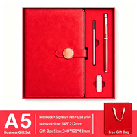 Coffret Cadeau Luxe pour Netbook, Coffret Cadeau d'Affaires, Coffret Cadeau Carnet d'Affaires A5, Coffret Cadeau en Cuir PU avec Impression en Relief, Coffret Cadeau Clé USB