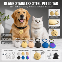 Grenzüberschreitende Lieferung von Edelstahl-Anhängern mit geometrischem Muster, runde Blanko-Hundemarken, Haustier-ID-Tags, DIY-Schlüsselanhänger