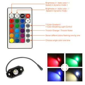 Lampes LED Rock 12 V Blueteeth 4/ 6 / 8 /12 vainas 9W RGB Colorful Waterproof Car Accessories - Product Image 5