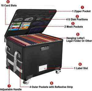 Portable Office File Cabinet Multifunctional Classic Design <b>Lockable</b> Fireproof Foldable Rolling <b>Storage</b> Sundries - Product Image 5