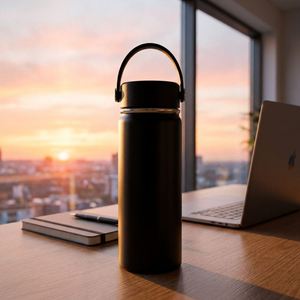 18oz 32oz 40oz Wide Mouth <b>Stainless</b> <b>Steel</b> Water Bottle Double Wall Vacuum Insulated Sport <b>Flask</b> with Carry Handle Lid for Travel - Product Image 3