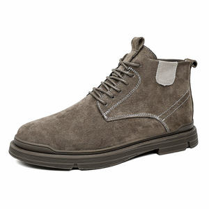 Botas de herramientas para hombre, botas Martin, botas de trabajo y seguridad, Chukka, senderismo y senderismo, segunda capa, gamuza sintética, parte superior media alta con cordones - Product Image 3