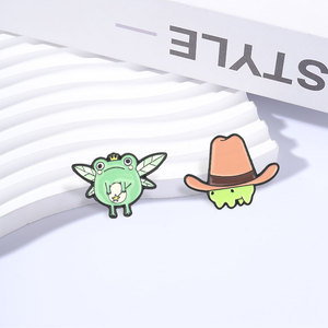 Pin de esmalte de princesa hada rana con varita mágica, broche de metal de rana vaquera linda y elegante, insignia para solapa de bolso, regalo de joyería para amigos - Product Image 2