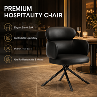 Fauteuil pivotant moderne rembourré avec base en métal pour restaurant, hôtel, café, bar, bureau, mobilier commercial