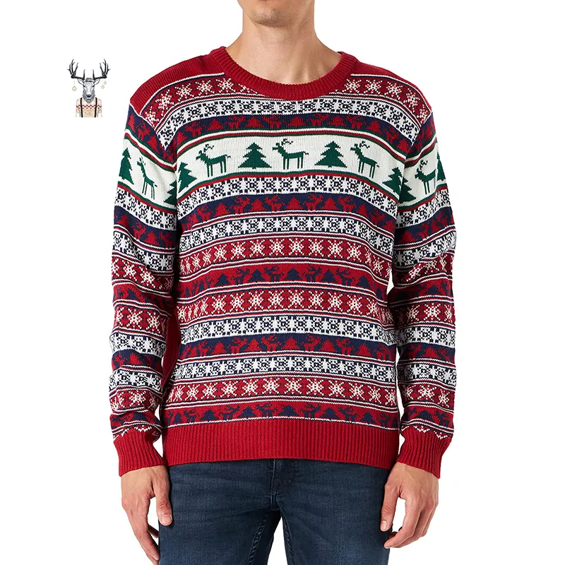 カスタムファクトリー高品質冬醜い特大クイックドライメンズクリスマスプルオーバーセーター