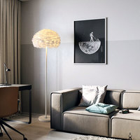 Lampe sur pied en plumes de style scandinave simple et luxueux, pour couloir, hôtel, salon, canapé, à côté du lit, lampes sur pied LED
