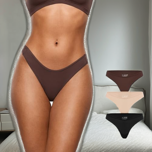 Culotte de bikini sexy unie 2026 pour femme, taille personnalisée OEM, en spandex fin, respirante, écologique, sans couture, taille haute, logo personnalisé - Product Image 2
