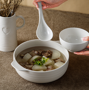 Tazones de Cerámica de Alta Gama, Gran Capacidad, Estilo Europeo, Ecológicos, Certificados BSCI/LFGB, Diseño de Sopa con Doble Asa, Nuevo - Product Image 6