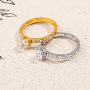 Anillos Románticos a Juego para Él y para Ella, de Oro, Plata, Acero Inoxidable, con Diamantes CZ, Anillo de Promesa, Juego de Joyería para Pareja, Regalo de Aniversario - Product Image 2