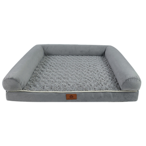 2024 Hochwertiges luxus warmes graues samt orthopädisches wasserdichtes hunde-sofa bett haustier katzenbetten - Product Image 1