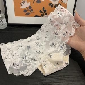 Culottes pour femmes à imprimé floral, taille mi-haute, bord festonné, transparentes, en maille douce, extensible et respirante, OEM OD - Product Image 1