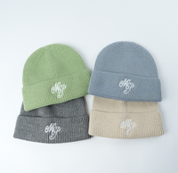 Bonnet d'hiver en acrylique tricoté chaud à revers, motif écossais coloré, pour sports de plein air, avec logo brodé personnalisé, unisexe, pour le ski