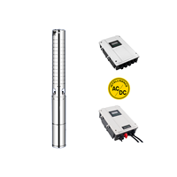 WINSOLAR Pompe à Eau Submersible Solaire Hybride AC DC pour Puits Profond et Boîtier de Commande pour l'Irrigation Agricole