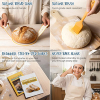 Kit complet de démarrage pour la fabrication du levain : Fournitures pour la cuisson du pain avec pot en verre pour levain et panier de fermentation rond de 9 pouces, ensemble d'outils idéal