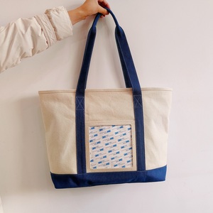 6*6 Inch Insert Needlepoint Project <strong>Bag</strong> Work in Progress Waterproof Canvas <strong>Navy</strong> Tote Handbag Canvas Self-Finishing Boat Tote <strong>Bag</strong> - Product Image 2