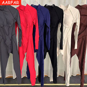 Tuta Intera Sportiva da <span class=keywords><strong>Donna</strong></span> a <span class=keywords><strong>Maniche</strong></span> <span class=keywords><strong>Lunghe</strong></span>, Casual, per Yoga, con Logo Personalizzato, Trendy Autunnale, Schiena Scoperta, per Palestra - Product Image 2