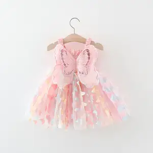 Hot bán bướm đính Dress Up Dresses cho bé gái bé vải tuyn bé gái mùa hè tutu váy