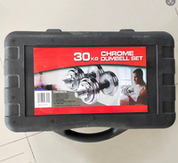 Harga pabrik grosir Set Dumbbell krom angkat berat 15kg Set Dumbbell Gym dalam kasus