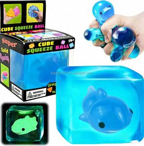 ของเล่นบีบคลายเครียดรูปสัตว์ทะเลเรืองแสงในที่มืด TPR Soft Glow-in-the-Dark Marine Life Squishy Cube ของเล่นบีบมอลโทสเพื่อการผ่อนคลายสำหรับเด็กและผู้ใหญ่ - Product Image 3
