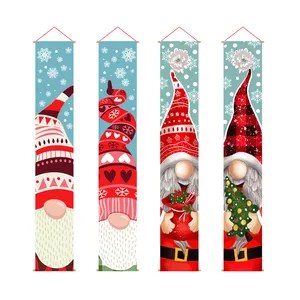 YQ-025 Gnome Holiday Decorations Merry Christmas Porch Sign Hanging for Home door Banner Ornaments New Year Navidad Noel