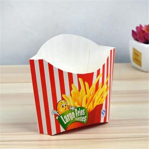 Boîte en papier jetable, 1000 pièces, kraft/blanc, logo personnalisé imprimé, pour frites française, fast food, bon marché - Product Image 4